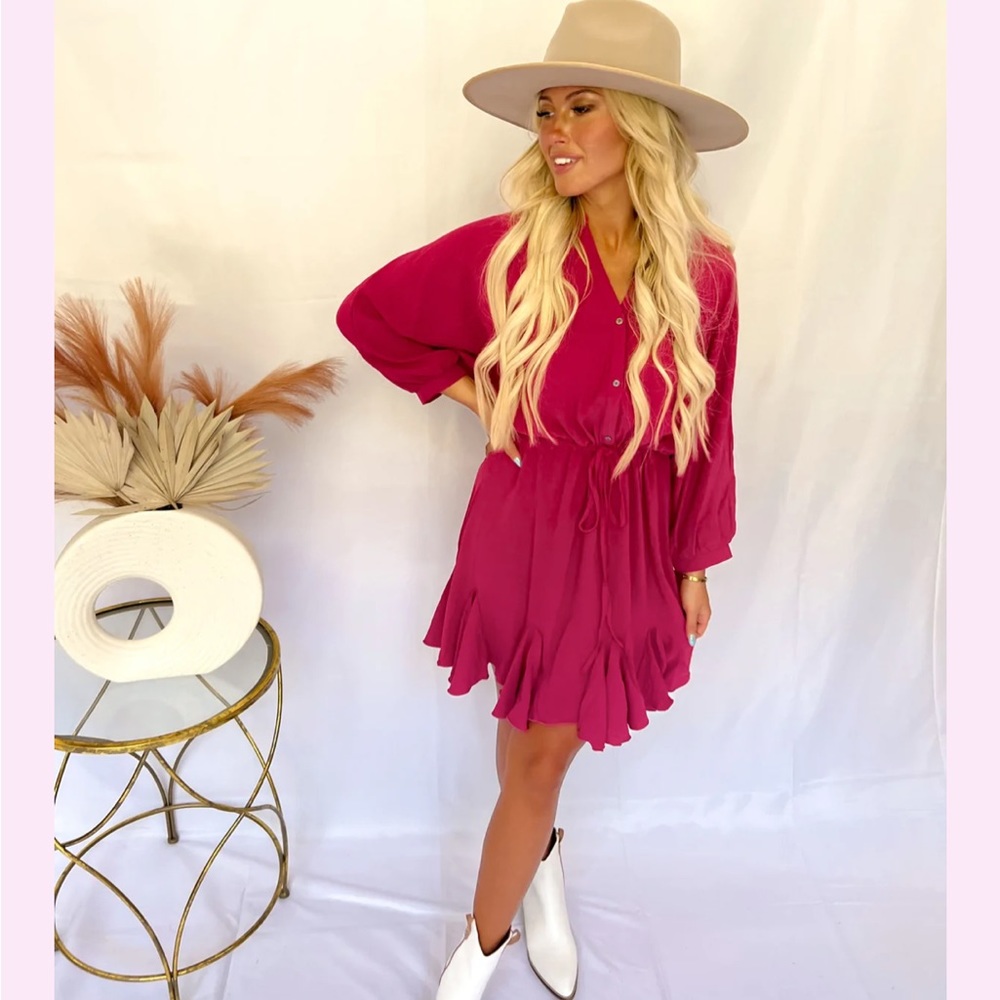 She + Sky Berry Pink Dress NWT